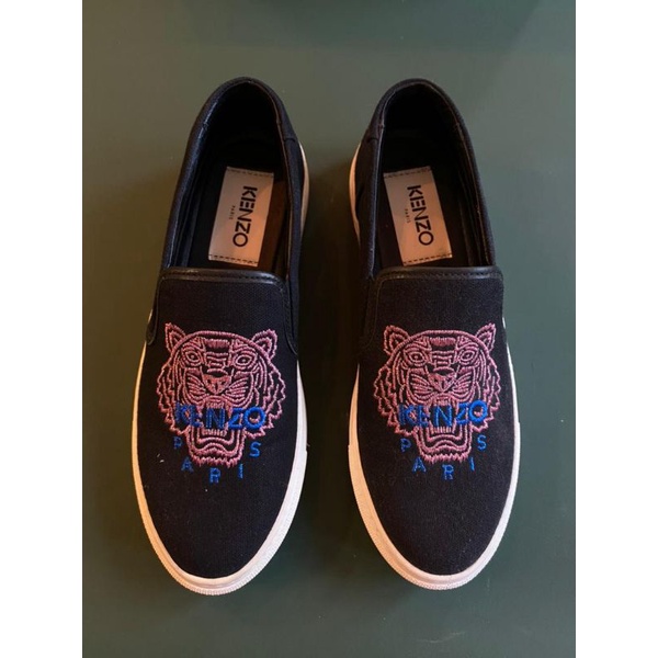 Kenzo Black Tiger Head K-Skate Mule รองเท้าผ้าใบแบบสวม
