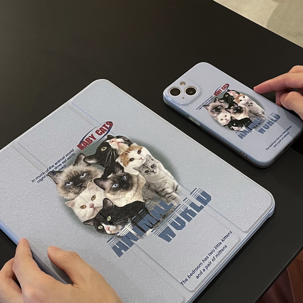 พร้อมส่ง เคสไอแพด Air6 แมว IG อเมริกัน อะคริลิค ช่องใส่ปากกาขวา Acrylic เคส ipad Pro11 2024 MINI7
