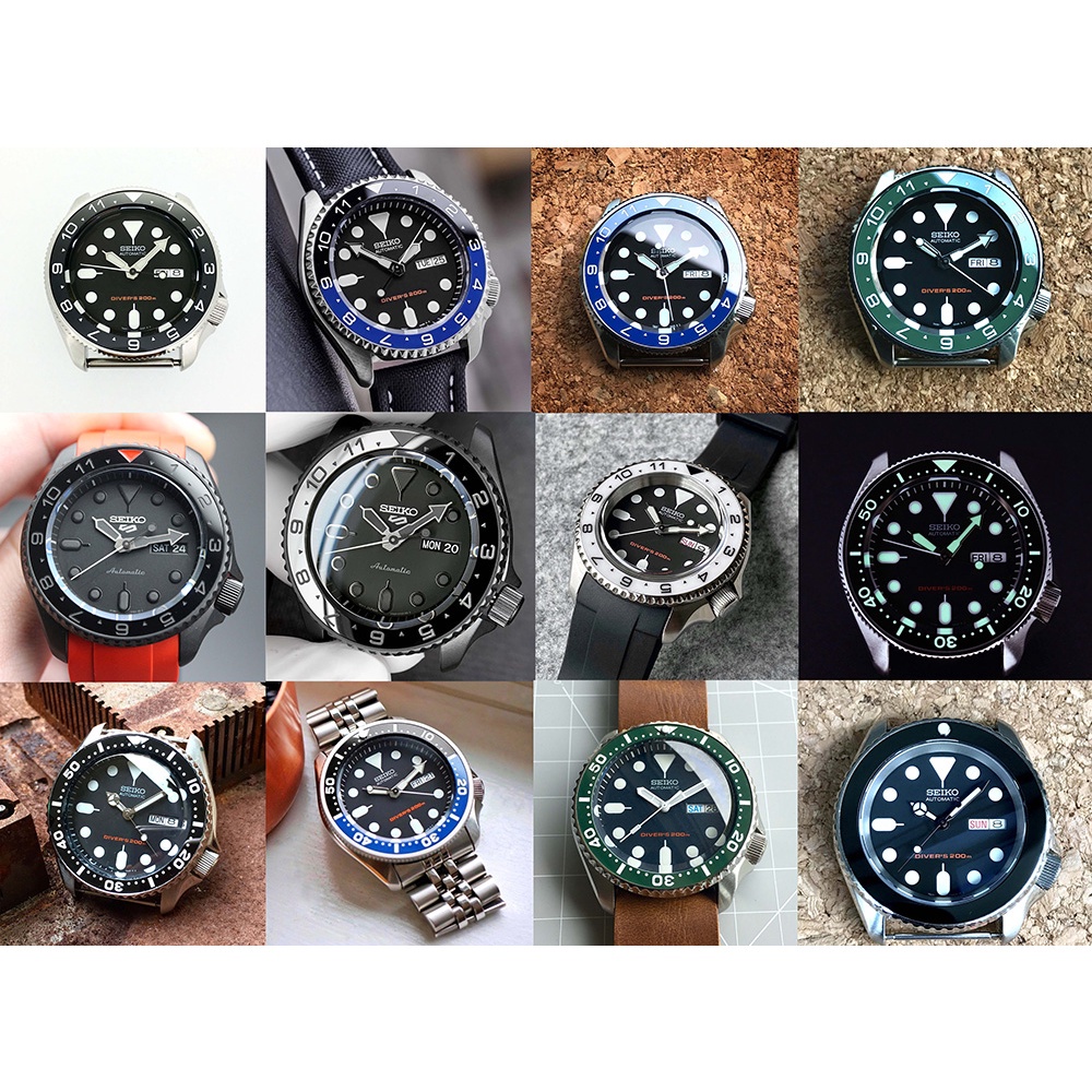 MK ขอบเซรามิคแบบเรียบ Flat Ceramic Insert แบรนด์ DLW Watches สำหรับ Seiko SKX007,009,011,A65, Seiko 5 Sports SRPD