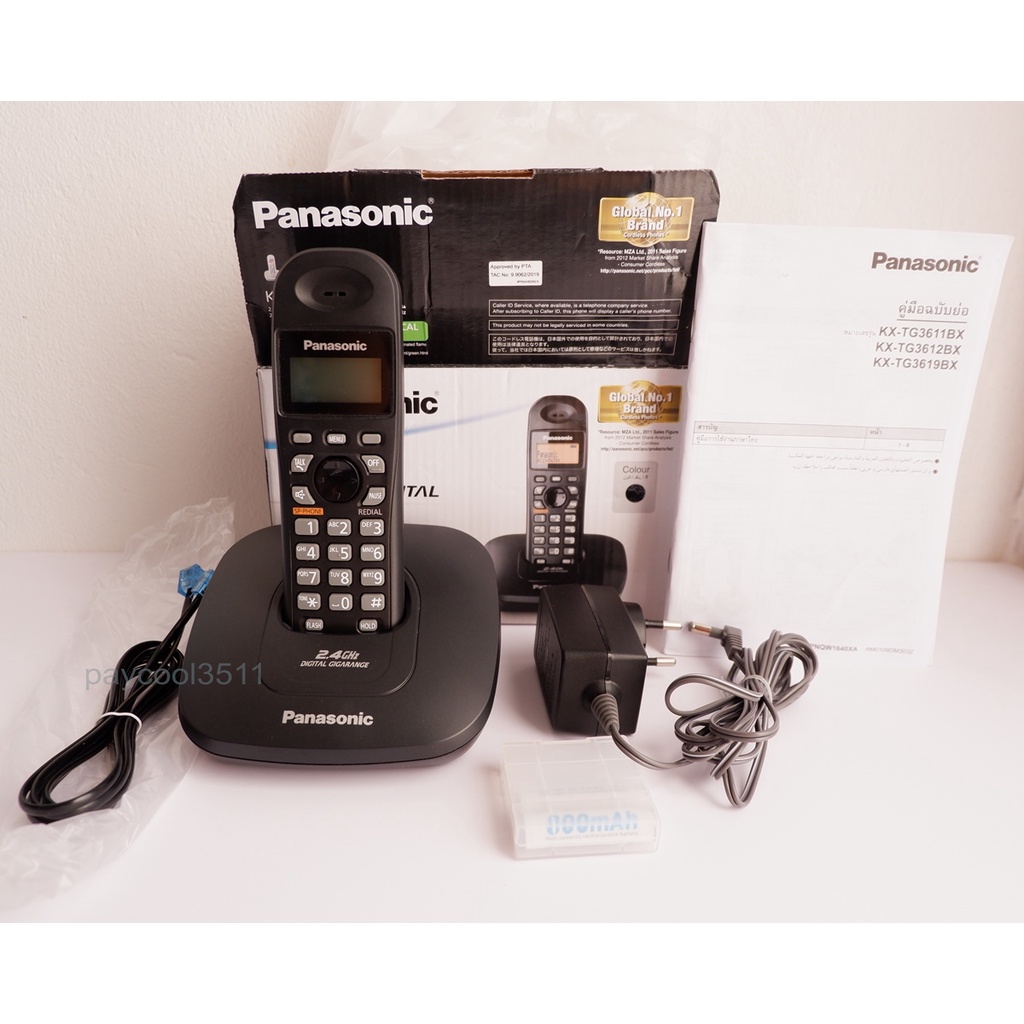 โทรศัพท์บ้านไร้สาย โทรศัพท์ไร้สาย Panasonic KX-TG3611BX มีจอ โชว์เบอร์ สินค้าตัวโชว์ สภาพ 90-95%