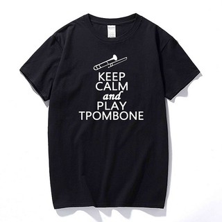 เสื้อยืด พิมพ์ลาย Keep Calm And Play Trombone Music Lover Dt สําหรับผู้ชาย และผู้หญิง