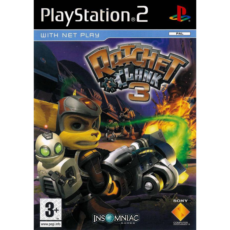 Ratchet &amp; Clank 3 PS2 แผ่นเกมส์PS2 เกมเพล2 แผ่นplay2