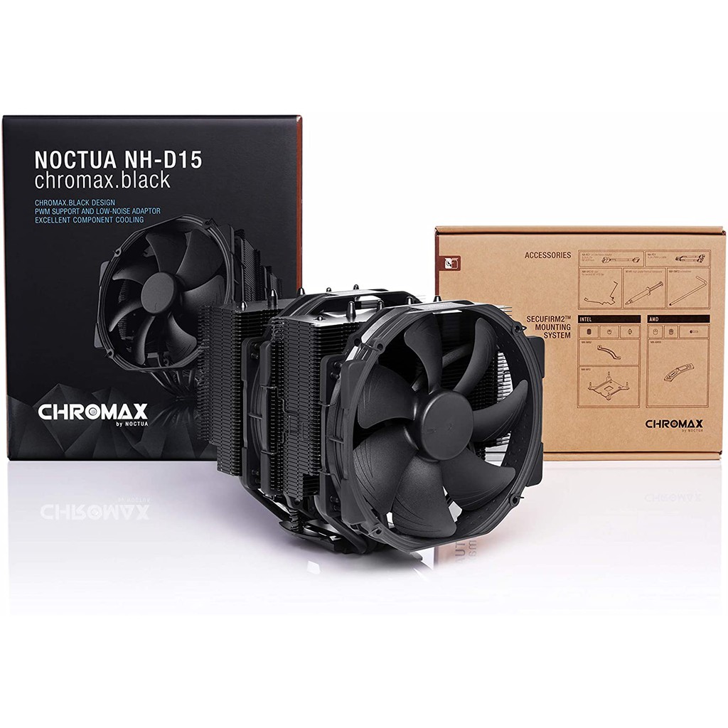 NOCTUA NH-D15 chromax.Black, 140mm Dual-Tower CPU Cooler (Black) #พัดลมซีพียู