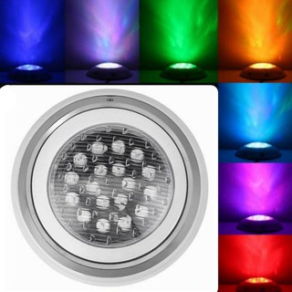 LED Swimming Pool Light 30cm RGB- Auto.-color ไฟไต้น้ำ แอลอีดีสำหรับสระว่ายน้ำแบบเปลี่ยนสีอัตโนมัติ12V/18W 30ซ.ม.