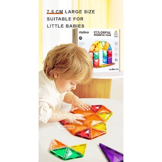 แม่เหล็กตัวต่อสีรุ้ง Colorful Magnetic Tiles 60 pcs  MD1142 Mideer มิเดียร์