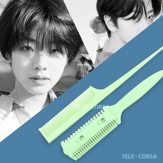   หวีซอยผม พร้อมหวีหางแหลม (คละสี)  รุ่น soil-comb-horse-tail-style-set-00g-Boss