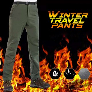 🔥มีซับฟลีซ🔥Winter Travel Pants กางเกงกันหนาวซับฟลีซอบอุ่นพิเศษ (10300MM)