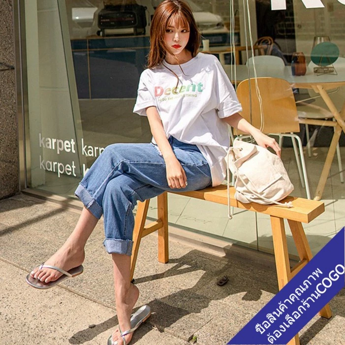 COGO เสื้อยืดแขนสั้นลำลองหญิงน่ารัก oversize เสื้อผ้าแฟชั่นสาวอวบ  เสื้อยืดโอเวอร์ไซส์ผู้หญิง แขนสั้นเกาหลี ไซส์ใหญ่ thumbnail 6