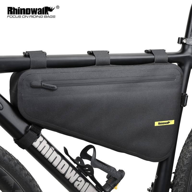 Rhinowalk 4L กระเป๋าใส่โครงจักรยานกันน้ำ , กระเป๋าจักรยานทรงสามเหลี่ยมความจุขนาดใหญ่， กระเป๋าใส่โครงจักรยานกระเป๋าใส่เครื่องมือปั่นจักรยาน