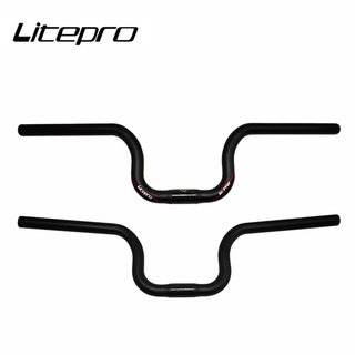 Litepro แฮนด์บาร์คาร์บอนไฟเบอร์ สําหรับจักรยานพับได้ Brompton Bent Bar 25.4x580 มม.