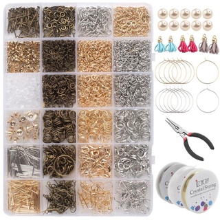 San* ชุดเครื่องประดับ 3000 ชิ้นพร้อมสกรู Eye Pin Headpins Claw