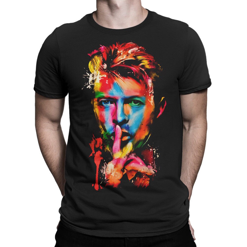 เสื้อยืด พิมพ์ลายการ์ตูน David Bowie Art แฟชั่นฤดูร้อน 100% สําหรับผู้ชาย 2022