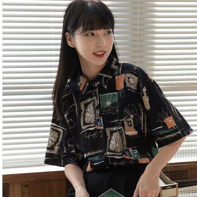 [พร้อมส่ง] เสื้อเชิ้ตแขนสั้น พิมพ์ลาย ทรงหลวม เข้ากับทุกการแต่งกาย ...