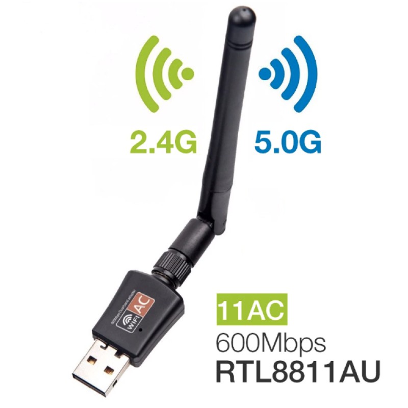 ตัวรับสัญญาณไวไฟ USB 600Mbps 2G/5G แบบมีเสาอากาศ ตัวรับ WIFI สำหรับคอมพิวเตอร์ โน้ตบุ๊ค Mini USB 2.0 Wireless ราคา ถูกที่สุด ดีลบีเคเค แกลเลอรีภาพที่ 2