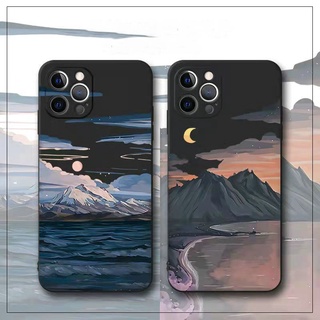 OPPO A15S A54 4G A3S A7 A5S A12 A11K A5 A9 A15 Reno 4F 5F 4 5 Reno5 F 4G 5G ins landscape sunrise sunset moon Side Print TPU Soft Phone Case Full Lens Protect Back Cover ADD 10