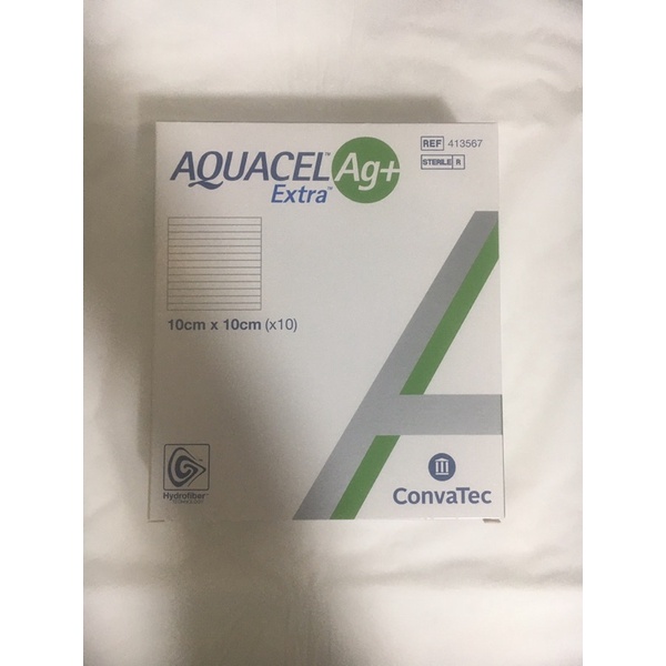 Aquacel Ag+ Extra แผ่นแปะแผล  ขนาด 10x10cm. จัดส่งสินค้าวันหมดอายุ 1 ปีขึ้นไป