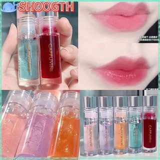 SHOOGTH Fruit Taste Mirror Lip Glaze Transparent Jelly Liquid Lipstick Glitter Longlasting Mositurizing Waterproof Makeup Gift