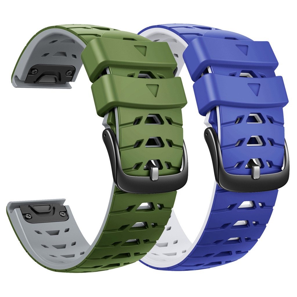 สายนาฬิกาข้อมือซิลิโคน ปลดเร็ว สองสี 22 มม. สําหรับ Garmin Fenix 7 6 Pro 5 Plus Quatix 7 Pro 5