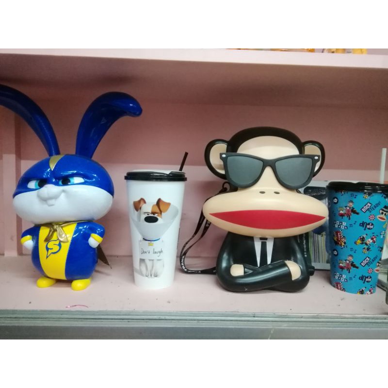 แพ๊คคู่ 2 ชิ้นสำหรับนักสะสม ที่ใส่ป๊อปคอร์นหนังเรื่อง pets + Paul Frank men in black ของแท้จากโรงหนั