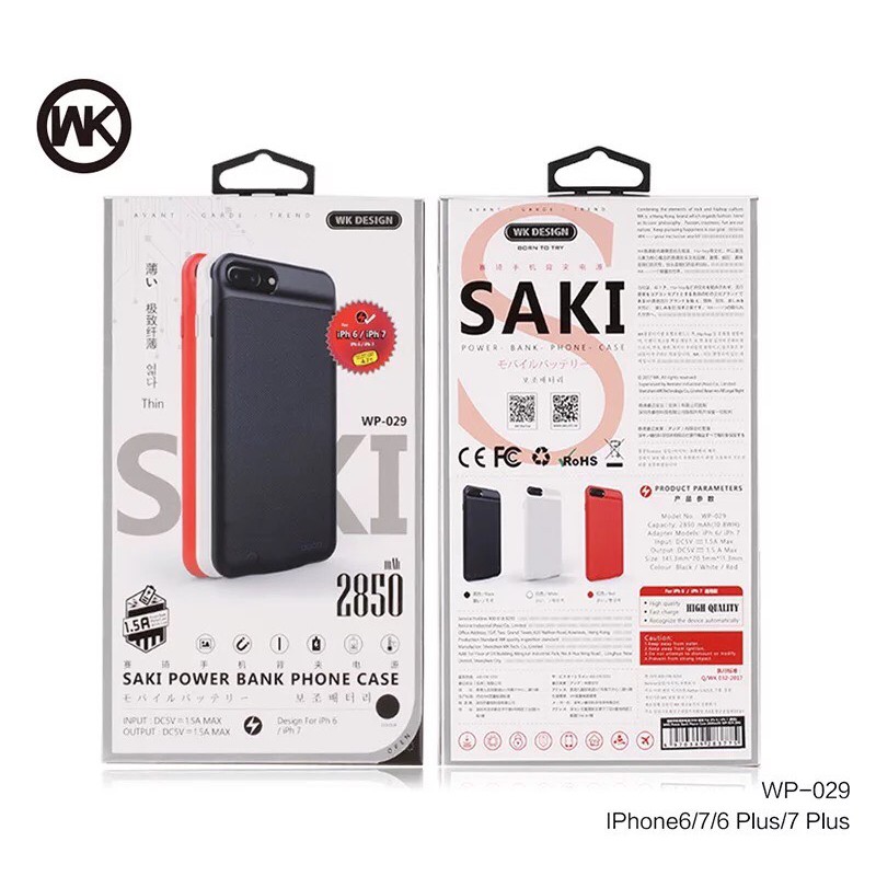 Power case Remax WK-029 แท้ iPhone 6/6+/7/7+/8/8+/X (Slim Design)