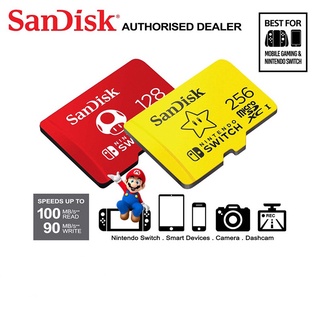 Sandisk Nintendo Micro SD การ์ดหน่วยความจํา 128GB/256GB SDXC สําหรับ Nintendo Switch พร้อมส่ง