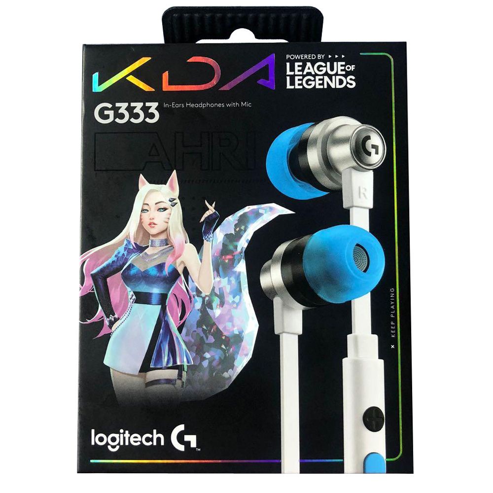 Logitech G333 K/DA Gaming Earphones - 3.5mm Aux or USB-C port, with In-Line Mic