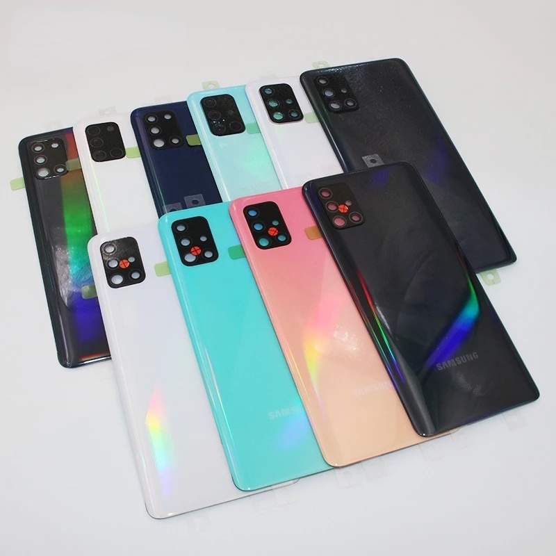 ชิ้นส่วนอะไหล่ซ่อมแซมสําหรับ Samsung Galaxy A31 A41 A51 A71 2020 กรอบแบตเตอรี่ + หูกล้อง