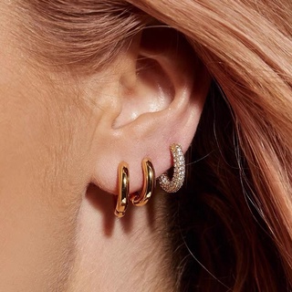 seadada ต่างหูห่วง ต่างหูสไตล์มินิมอล 14k earrings