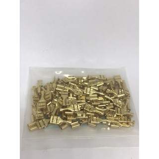 หางปลาทองเหลือง (แบบหนา) ตัวเมีย 4.8MM ปลอกยางหางปลา 4.8MM (แพ็คละ100PCS)