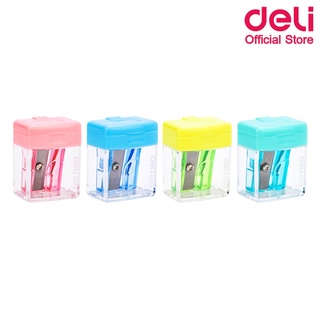 Deli 0574 Pencil sharpener กบเหลาดินสอรูปทรงสีเหลี่ยม (คละสี 1 ชิ้น) กบเหลาดินสอ กบ เครื่องเขียน กบเหลาดินสอ school