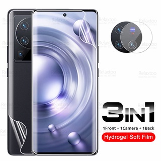 3in1 Full Curved Front Back Hydrogel Film For Vivo X80 Pro Camera Glass Soft Film VivoX80 X80Pro X 80 80X 6.78" Screen Protector