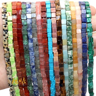 6*6MM Natural Stone Beads Sodalite Rose Stone Cube Square Beads Loose Spacer Beads For Jewelry Making DIY Bracelet Charms