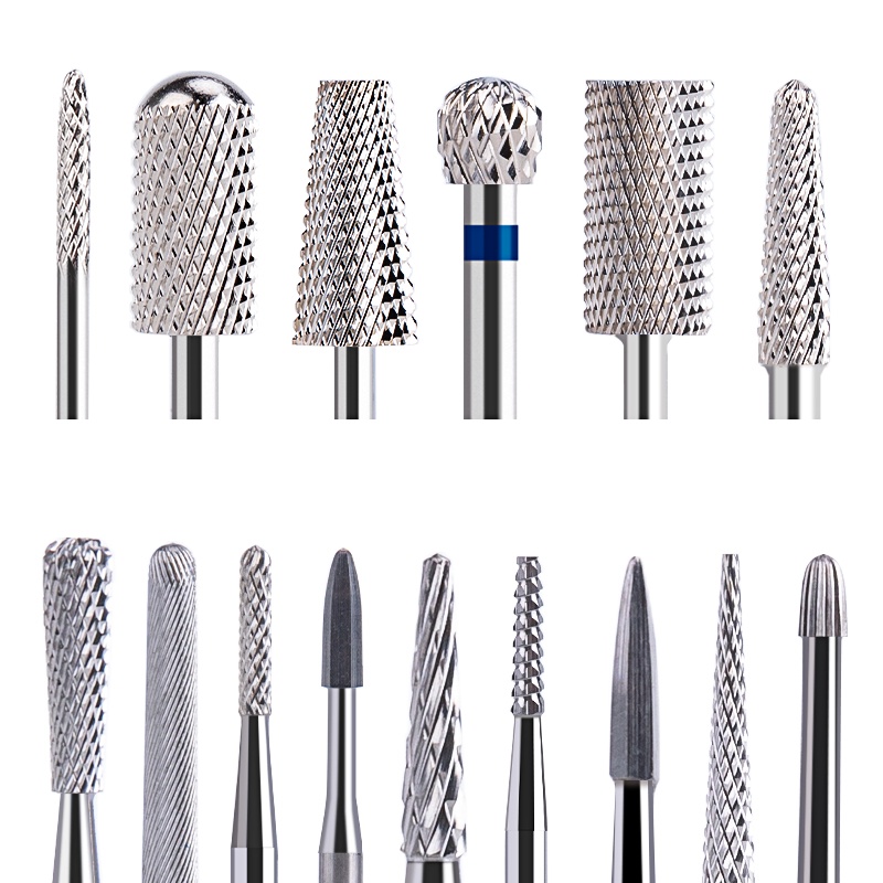 เครื่องขัดเล็บเหล็กทังสเตน หัวเจียเล็บ แยกหัว Tungsten Carbide Nail Drill Bits