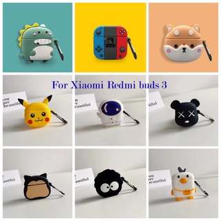 Xiaomi RedMi Buds 3 Soft เคสซิลิโคน Buds3 หูฟังบลูทูธป้องกันฝุ่น Catoon Gamepad ถ่านหิน Ball Anti-Fall cover