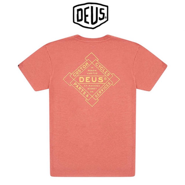 เสื้อยืดคอกลม  DEUS  แท้💯% 🧿EUREKA TEE DEUS สีส้มอิฐ(DU013)