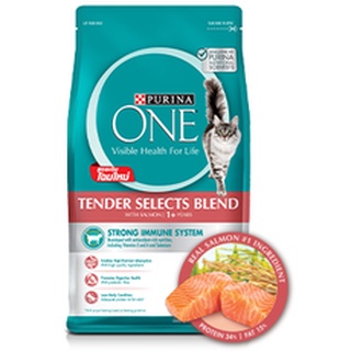 Purina One Healthy Adult with Salmon formula 380 g. เพียวริน่า วัน อาหารเม็ดสำหรับแมวโต สูตรปลาแซลมอน ขนาด 380 กรัม