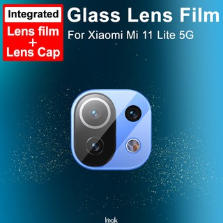 Imak ฟิล์มกระจกนิรภัยป้องกันเลนส์กล้องสําหรับ Xiaomi Mi 11 Lite 5G HD Ultra Thin Glass Back Camera Lens Film Protection + Transparent Lens Cap