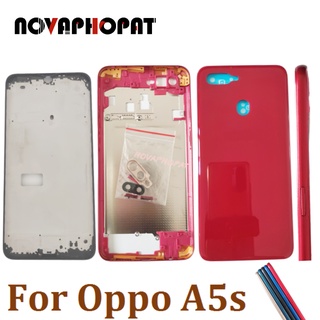 Novaphopat กรอบด้านหน้า และด้านหลัง หน้าจอ LCD สําหรับ Oppo A5s