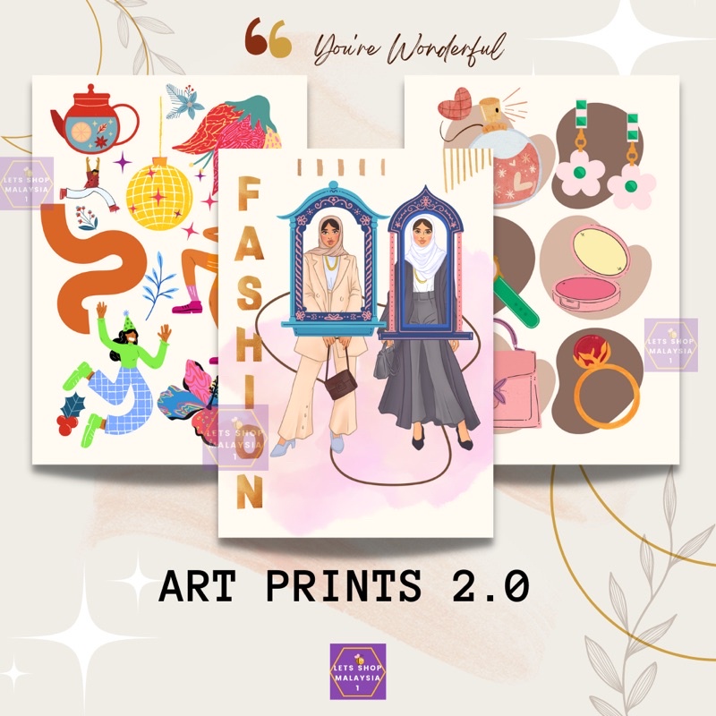 ใหม่ IN BUY 2 ฟรี 1 ART PRINTS 2.0 - SIZE A4 / A3 [NO FRAME]
