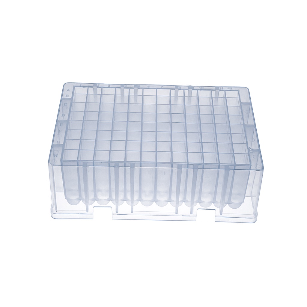 MUHWA 96 Wells Deep Well Plate, แผ่นเก็บของ 2.2 มล., ก้นกลม, แพ็ค 5 ชิ้น