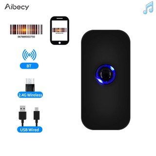 Better Aibecy เครื่องสแกนบาร์โค้ด 3-in-1 1D 2D QR รองรับ BT&amp;2.4G ไร้สาย USB สําหรับ Windows Android Mac iOS ซูเปอร์มาร์เก็ต ขายปลีก