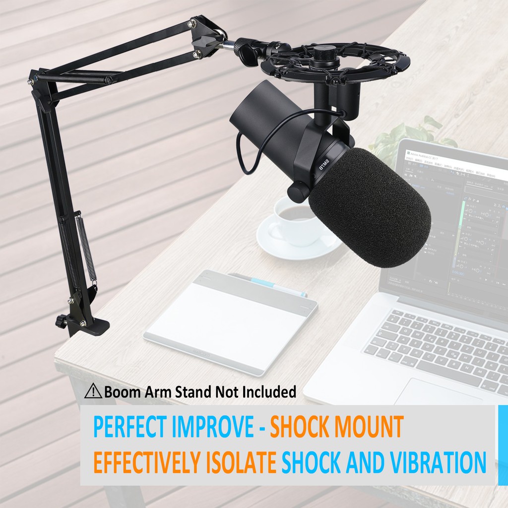 Shure SM7B Shock Mount with Pop Filter Matching Mic Boom Arm Stand