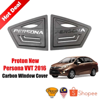 Proton ใหม่ ฝาครอบกระจกมองหลังรถยนต์ คาร์บอน ทรงสามเหลี่ยม 3D สําหรับ Persona VVT 2016-2021