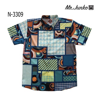 ⚡ ส่งฟรี⚡เสื้อเชิ้ต Mr-Junko ผ้านุ่มใส่สบาย ไม่ร้อน งานต่อลายเกรดพรีเมี่ยม N-3309