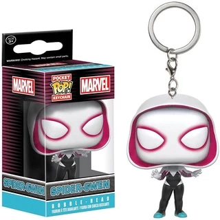 Funko Pop! Spider-man Gwen Stacy Peter Parker Miles Morales พวงกุญแจ Action Figure พวงกุญแจของเล ่ นตุ ๊ กตา