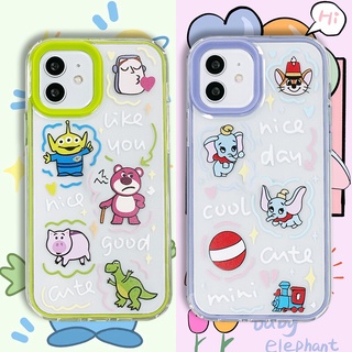 2 in 1 เคสโทรศัพท์มือถือแบบใส หนา กันกระแทก ลายหมู ไดโนเสาร์ สําหรับ iphone 14 case 6s 7 8 plus XR 11 12 13 pro max mini