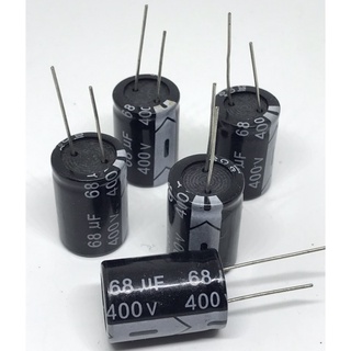 CAPACITOR 68 UF400V ไซต์ 18*26MM 105องศา แพ็ค10ตัว