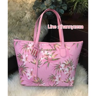 Victorias Secret Vintage Flower Print Shoulder Tote Bag