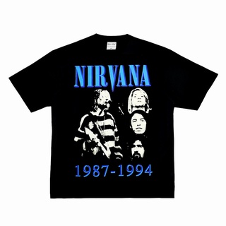 Nirvana band Kurt Cobain เสื้อยืด แขนสั้น สไตล์ฮิปฮอป วินเทจ อเมริกัน คอเล็ก แขนยาว