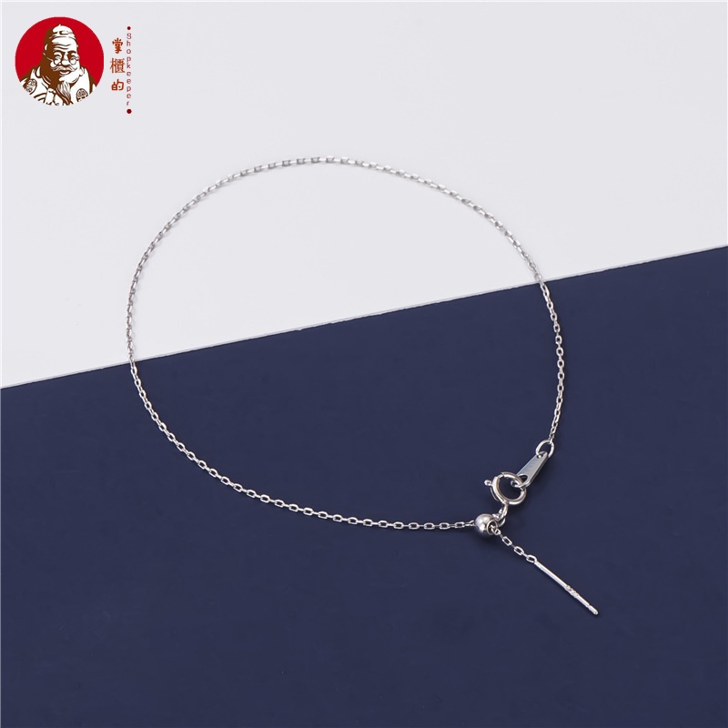 สร้อยข้อเท้าเงินแท้ เกรด S925 ประดับลูกปัดไข่มุก ขนาดเล็ก แฮนด์เมด DIY